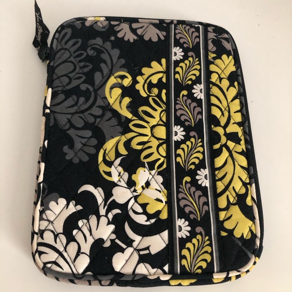Vera Bradley Quilted Floral Tablet Sleeve with Yellow and Black Pattern